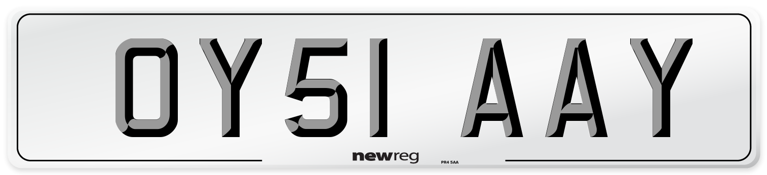 OY51 AAY Number Plate from New Reg